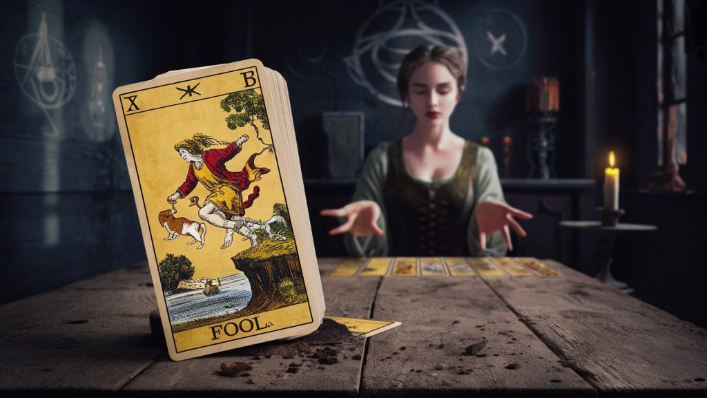 "Una tirada de tres cartas mostrando los arcanos mayores y menores con una interpretación básica."